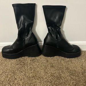 Steve Madden leather platform boots